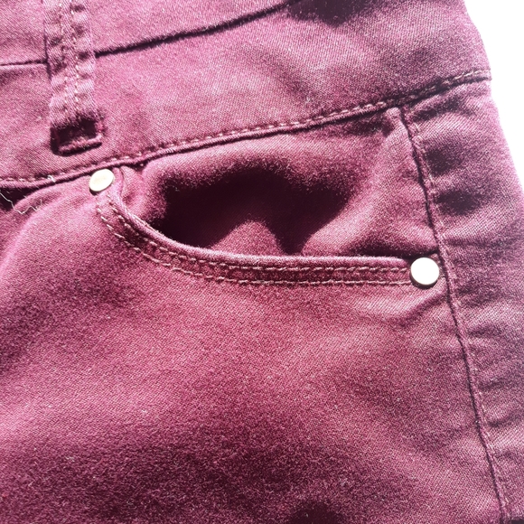 Maroon High Rise Pants - Picture 6 of 11